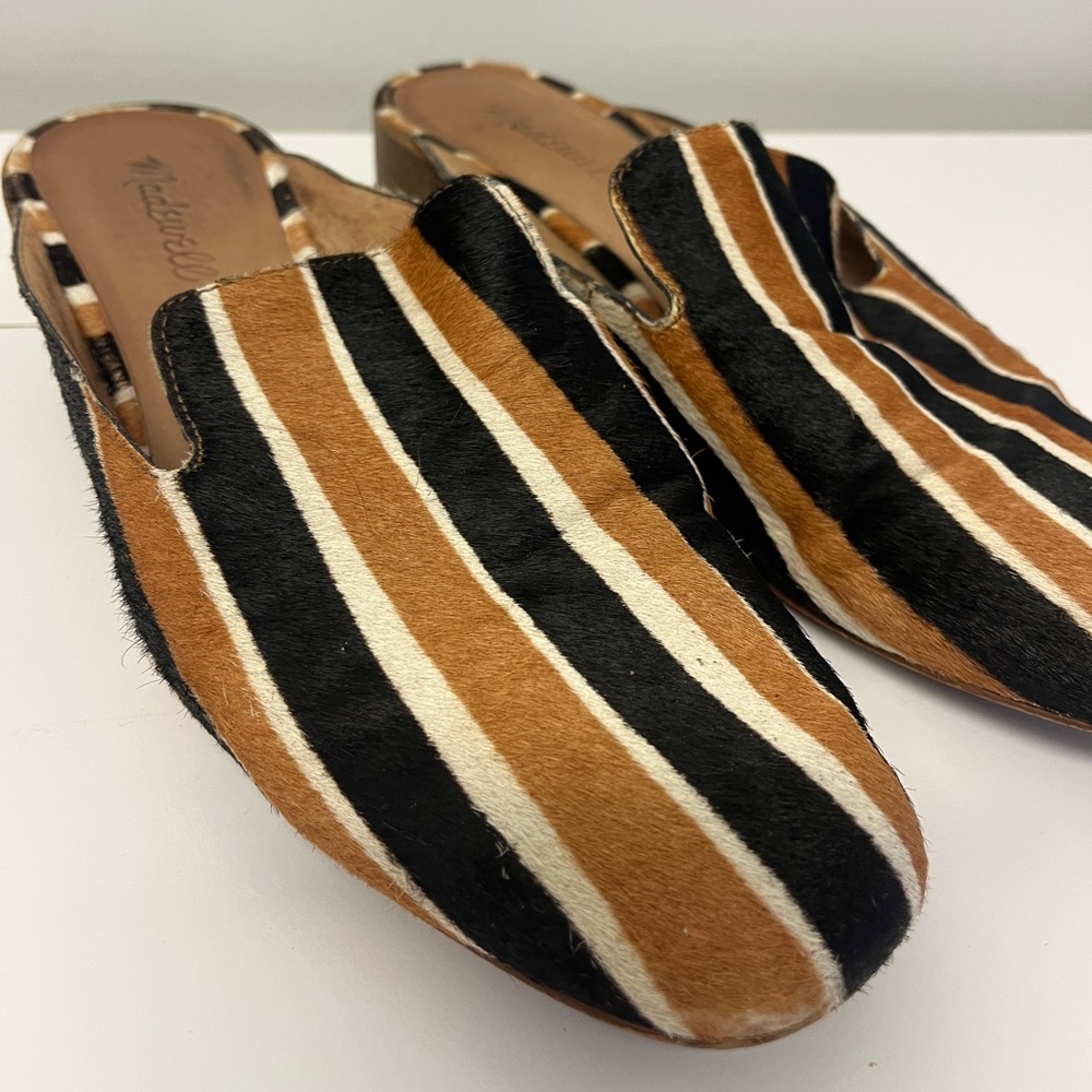 MADEWELL WOMENS CALF HAIR MULES SIZE 8